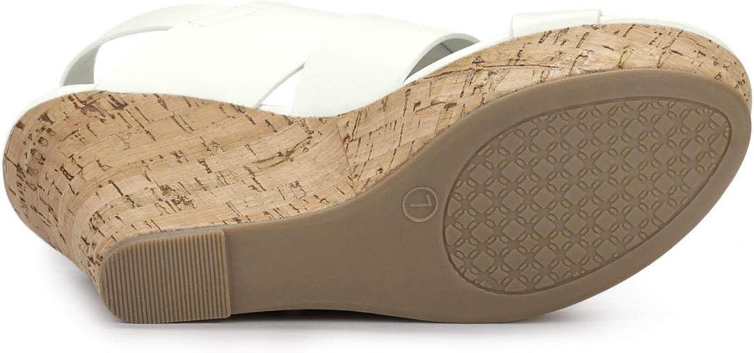 imageAllegra K Womens Wood Wedges Platform Wedge SandalsWhite