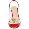 imageAllegra K Womens Clear Slingback Wedges Rhinestone Transparent Peep Toe HeelsRed