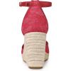imageAllegra K Womens Closed Toe Espadrille Platform Heels Lace Wedge SandalsRed