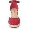imageAllegra K Womens Closed Toe Espadrille Platform Heels Lace Wedge SandalsRed