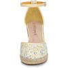 imageAllegra K Womens Closed Toe Espadrille Platform Heels Lace Wedge SandalsYellow