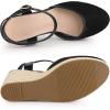imageAllegra K Womens Closed Toe Platform Espadrilles Lace Wedge Heel SandalsBlack