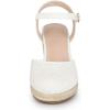 imageAllegra K Womens Closed Toe Platform Espadrilles Lace Wedge Heel SandalsIvory