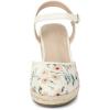 imageAllegra K Womens Closed Toe Platform Espadrilles Lace Wedge Heel SandalsWhite Green