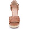 imageAllegra K Womens Cork Wedges Platform Wedge Heel SandalsBrown