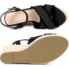 imageAllegra K Womens Denim Wedges Shoes Slingback Platform Wedge Heel SandalsBlack