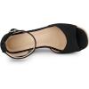 imageAllegra K Womens Espadrille Platform Ankle Strap Wedge Heel SandalsBlack