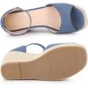 imageAllegra K Womens Espadrille Platform Ankle Strap Wedge Heel SandalsDark Blue
