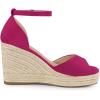 imageAllegra K Womens Espadrille Platform Ankle Strap Wedge Heel SandalsHot Pink
