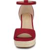 imageAllegra K Womens Espadrille Platform Ankle Strap Wedge Heel SandalsRed