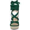 imageAllegra K Womens Espadrilles Platform Heels Lace Up Wedge SandalsGreen