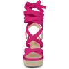 imageAllegra K Womens Espadrilles Platform Heels Lace Up Wedge SandalsHot Pink