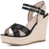 imageAllegra K Womens Espadrilles Platform Wedges Open Toe Wedge Heel SandalsBlack