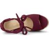 imageAllegra K Womens Espadrilles Tie Up Ankle Strap Wedges Burgundy Sandals 9 M US