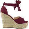 imageAllegra K Womens Espadrilles Tie Up Ankle Strap Wedges Burgundy Sandals 9 M US