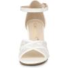 imageAllegra K Womens Floral Lace Mesh Wedges SandalsWhite