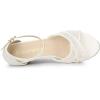 imageAllegra K Womens Floral Lace Mesh Wedges SandalsWhite