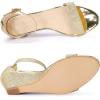 imageAllegra K Womens Glitter Heels Open Toe Wedge Heel SandalsGold