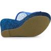 imageAllegra K Womens Glitter Platform Heels Slide Wedge SandalsBlue