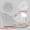 imageAllegra K Womens Glitter Platform Heels Slide Wedge SandalsSilver