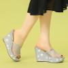 imageAllegra K Womens Glitter Platform Heels Slide Wedge SandalsSilver
