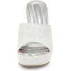 imageAllegra K Womens Glitter Platform Slip on Wedge Heels SandalsWhite Silver