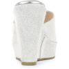 imageAllegra K Womens Glitter Platform Slip on Wedge Heels SandalsWhite Silver
