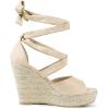imageAllegra K Womens Lace Up Espadrilles Platform Platform Wedges SandalsBeige