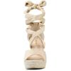 imageAllegra K Womens Lace Up Espadrilles Platform Platform Wedges SandalsBeige