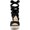 imageAllegra K Womens Lace Up Espadrilles Platform Platform Wedges SandalsBlack