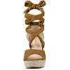 imageAllegra K Womens Lace Up Espadrilles Platform Platform Wedges SandalsBrown