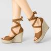 imageAllegra K Womens Lace Up Espadrilles Platform Platform Wedges SandalsBrown