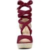 imageAllegra K Womens Lace Up Espadrilles Platform Platform Wedges SandalsBurgundy