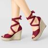 imageAllegra K Womens Lace Up Espadrilles Platform Platform Wedges SandalsBurgundy