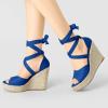imageAllegra K Womens Lace Up Espadrilles Platform Platform Wedges SandalsDeep Blue