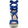 imageAllegra K Womens Lace Up Espadrilles Platform Platform Wedges SandalsDeep Blue