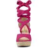 imageAllegra K Womens Lace Up Espadrilles Platform Platform Wedges SandalsHot Pink