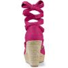 imageAllegra K Womens Lace Up Espadrilles Platform Platform Wedges SandalsHot Pink