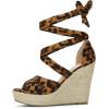 imageAllegra K Womens Lace Up Espadrilles Platform Platform Wedges SandalsLeopard