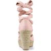 imageAllegra K Womens Lace Up Espadrilles Platform Platform Wedges SandalsLight Pink