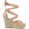 imageAllegra K Womens Lace Up Espadrilles Platform Platform Wedges SandalsNude