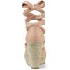 imageAllegra K Womens Lace Up Espadrilles Platform Platform Wedges SandalsNude