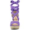 imageAllegra K Womens Lace Up Espadrilles Platform Platform Wedges SandalsPurple