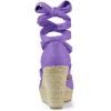 imageAllegra K Womens Lace Up Espadrilles Platform Platform Wedges SandalsPurple