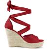 imageAllegra K Womens Lace Up Espadrilles Platform Platform Wedges SandalsRed