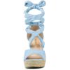 imageAllegra K Womens Lace Up Espadrilles Platform Platform Wedges SandalsSky Blue