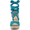 imageAllegra K Womens Lace Up Espadrilles Platform Platform Wedges SandalsTeal