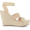 imageAllegra K Womens Platform Ankle Elastic Straps Espadrilles Wedge SandalsBeige
