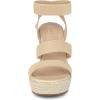 imageAllegra K Womens Platform Ankle Elastic Straps Espadrilles Wedge SandalsBeige