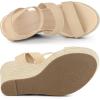 imageAllegra K Womens Platform Ankle Elastic Straps Espadrilles Wedge SandalsBeige
